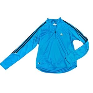 Adidas women's lightweight quarter zip blue pullover size large. Training or gym
